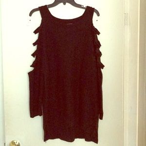 2x black cold shoulder sweater